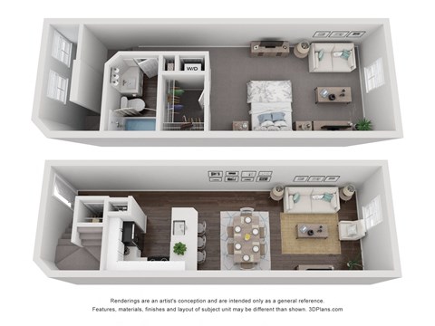 Floor plan for 1 bed, 1 bath, 815 sqft